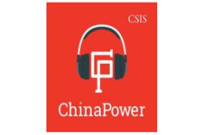 Illustration of headphones over a C and P to represent China Power